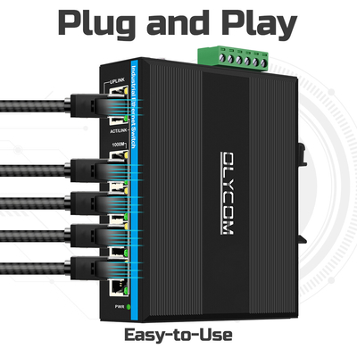 الطاقة الشمسية UPS PoE Switch شبكة جيجابيت 120W DC12V/DC24V/DC48V مدخل غير مدير