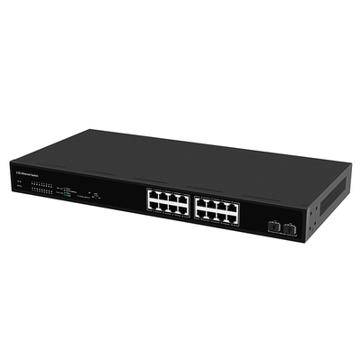 16 منفذ 2.5G تبديل الشبكة مع 10G الألياف غير المدارة سرعة التكيف التلقائي اختياري PoE
