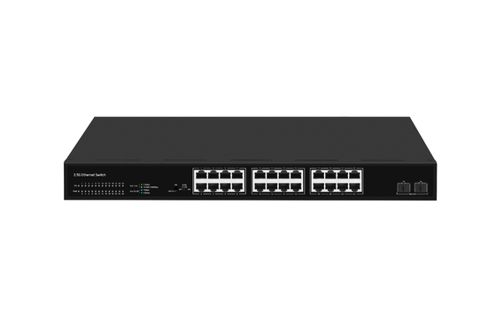 24 مفتاح شبكة منفذ 100M / 1G / 2.5G Ethernet 1G / 2.5G / 10G الألياف غير المدارة مع FAN