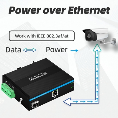 10 / 100m 2 منفذ محول الشبكة الصناعية Ethernet غير مدير DIN السكك الحديدية محول شبكة POE مع حماية مستوى IP40