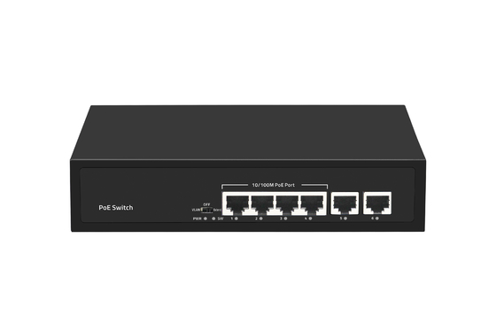 شبكة POE ذات 6 منافذ مفتاح 48 فولت مع 100Mbps منافذ IEEE 802.3 مفتاح الشبكة