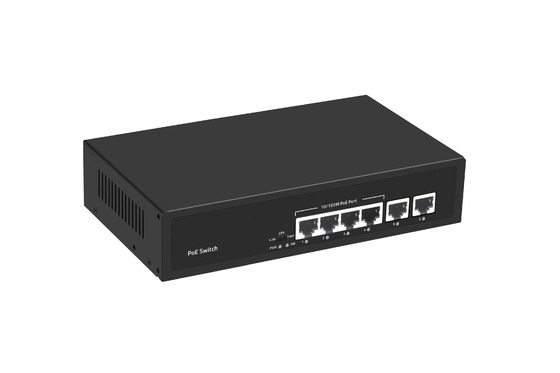 شبكة POE ذات 6 منافذ مفتاح 48 فولت مع 100Mbps منافذ IEEE 802.3 مفتاح الشبكة