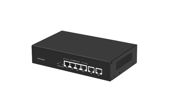 شبكة POE ذات 6 منافذ مفتاح 48 فولت مع 100Mbps منافذ IEEE 802.3 مفتاح الشبكة