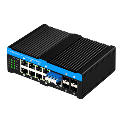 4*10G Sfp Ports+8*10/100/1000mbps 12 Port Managed 10G Optical Bypass Poe Switch (مفتاح البو)