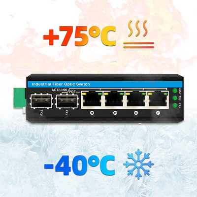 ميني 6 منفذات جيجابيت إثرنيت مبدل بو مبدل دين ريل 2 sfp+ 4 RJ45 DC48-52V مدخل طاقة مزدوج
