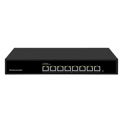 8 منفذ 10G Ethernet Switch غير مدير سرعة الاستشعار التلقائي مدخل واحد AC بدون مروحة CE