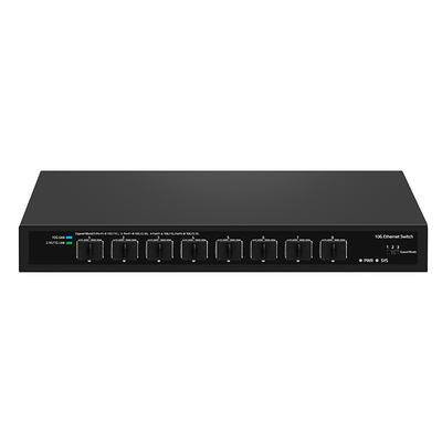 8 منفذ 10G مفتاح الألياف 1G 2.5G متوافق غير مدير DC12V مدخل مبني على Realtek
