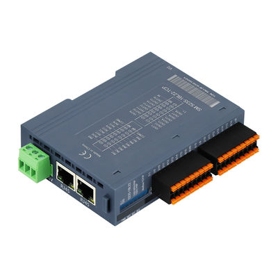 Modbus TCP/IP Slave I/O Module 24VDC 2 RJ45 16 منفذ DI DO Din Rail NPN اتصال PNP