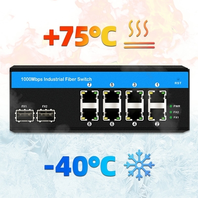 مفتاح البو 8 بوابات جيجابيت غير مدير مفتاح البو 6 x بوابات جيجابيت PoE + 2 x 1.25G بوابات الألياف SFP 240W للاستخدام في الهواء الطلق