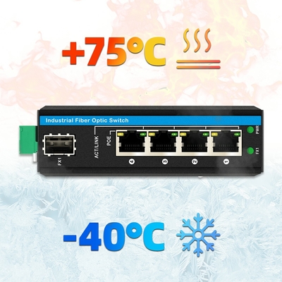 5 منفذ 10/100/1000mbps Ethernet Switch 4RJ45+1SFP محول Poe الخارجي