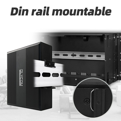 5 منافذ محول شبكة بو الصناعية DC12/24/48V مدخل 1SFP+4RJ45 محول إيثرنت جيجابيت
