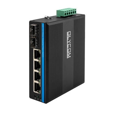 Olycom Solar PoE Switch 4 Port DIN Rail مدخل DC24V غير مدير