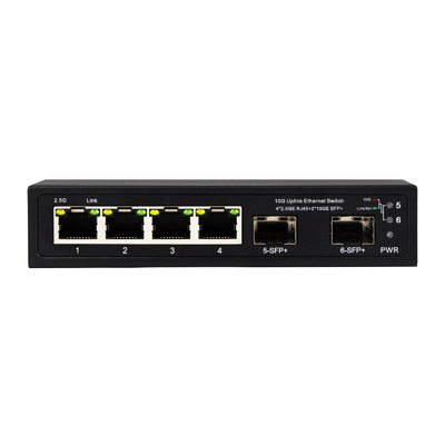 مفتاح إثنترنيت 10G غير مدير 4 منفذ 2.5G مفتاح إثنترنيت مع منافذ 10G SFP +