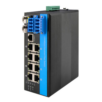 8 منفذ التحايل إدارة إيثيرنت التبديل 2.5G الألياف الصناعية الحماية البصرية DIN مثبتة