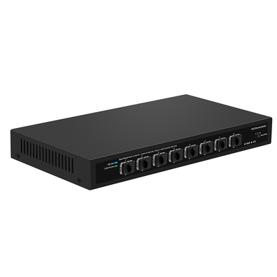 8-البوابة 10G SFP + فائبر التبديل غير المدار 1G / 2.5G التكيف التلقائي DC12V دعم OEM