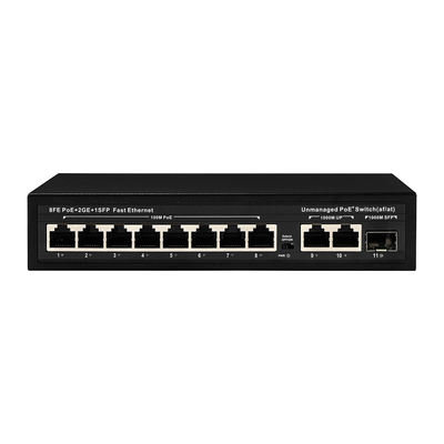 تمديد المدى 8-البوابة PoE التبديل 10/100M مع 120W / 150W الاستهلاك وتغطية 250m