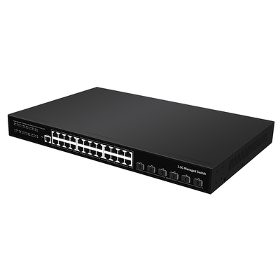24 منفذ 2.5G Ethernet L3 مدير التبديل مع 10G Fiber Uplink Single AC Input