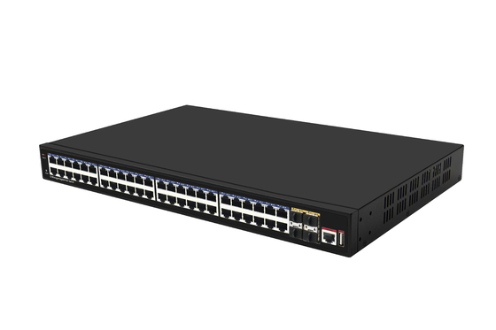48 منفذ 10G Poe Switch L3 إدارة Ethernet Switch مع 48 * Gigabit Poe Ports + 4 * 10G Sfp + Ports