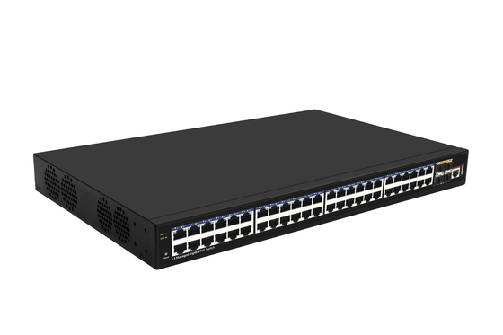 48 منفذ 10G Poe Switch L3 إدارة Ethernet Switch مع 48 * Gigabit Poe Ports + 4 * 10G Sfp + Ports