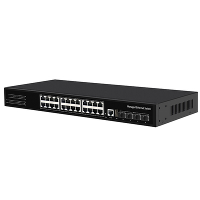 10G مفتاح قابل للإدارة 24 منفذ جيجابيت حلقة النحاس ERPS إدارة 1G / 2.5G الألياف