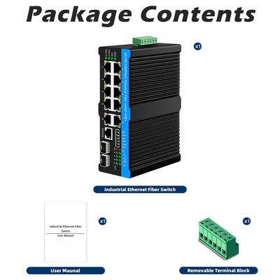 16 منفذ إدارة التبديل الالكتروني الصناعي 8RJ45 + 8SFP POE التبديل مع 4 * RS485 + 2 * CAN BUS