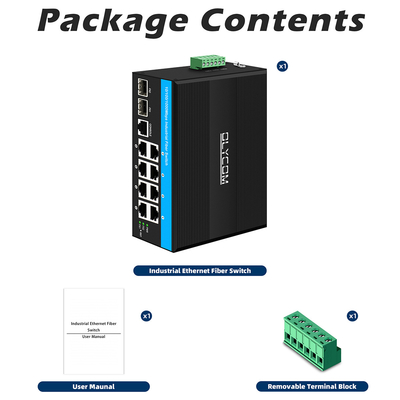 8 منافذ جيجابيت مدير بو التبديل التبديل الايثنر الصناعي مع 2SFP + 8 RJ45