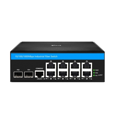 8 منافذ جيجابيت مدير بو التبديل التبديل الايثنر الصناعي مع 2SFP + 8 RJ45