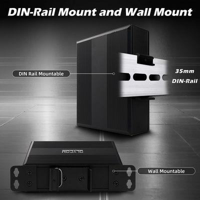 محول الألياف الضوئية جيجابيت دين محول الشبكة DC12-52V مدخل طاقة مزدوج