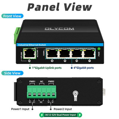 5 منفذات Gigabit Switch E-Mard مبدل Ethernet الصناعي المعتمد