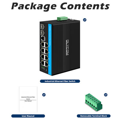 ناقل إثنر متين مُدار مع مجموعة رقائق فيتسي 2 SFP 8 RJ45 ناقل إثنر صناعي مع إدارة SNMP