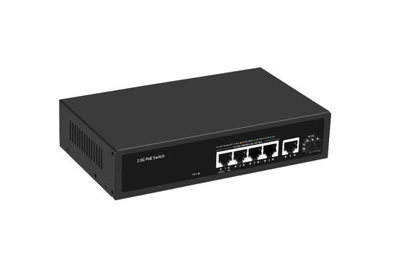 4 منافذ 2.5G PoE Switch مع 10G SFP Uplink Multi-Gigabit Ethernet AC Input بدون مروحة