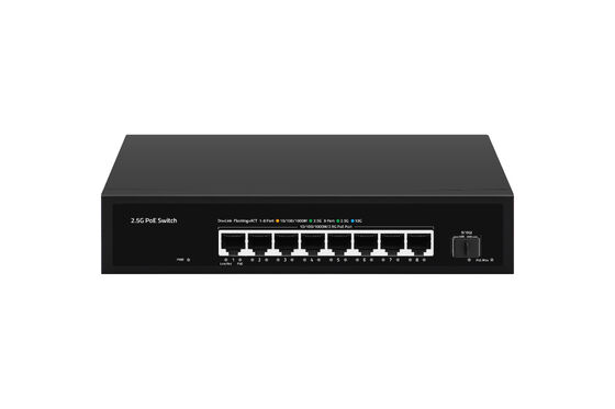 8-Port 2.5G PoE Switch مع 10G SFP Uplink 100W الميزانية غير المدارة 220V مشغلة