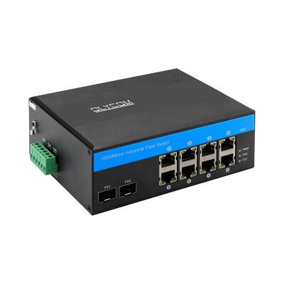 8 منفذات متينة جيجابيت PoE التبديل SFP Fiber Uplink الشبكة غير المدارة CE Fanless