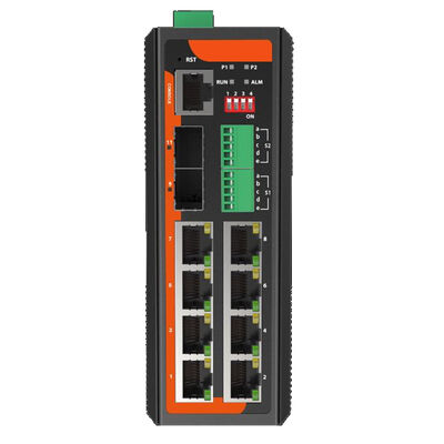 8-Port Serial Over Ethernet Industrial PoE Switch شبكة جيجابيت L2+ ERPS المدارة CE