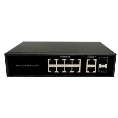8 منافذ فائبر أوبتيك PoE التبديل جيجابيت SFP / RJ45 Uplinks AC220V 120W / 150W ميزانية بدون مروحة