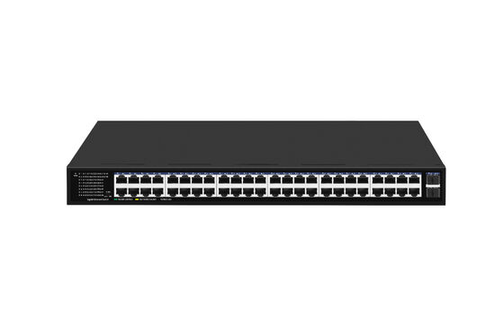 48 منفذ Gigabit Ethernet Switch SFP Fiber Uplinks رف غير مدير مثبت 220V مدخل CE مدرجة