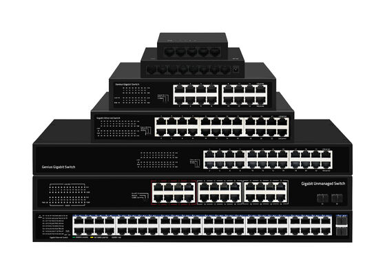 24 منفذ PoE Switch 2.5G الألياف Gigabit Ethernet 300W الميزانية 15.4W/30W غير مدير CE