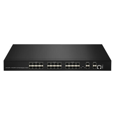28-البوابة 10G SFP + مدير فائبر التبديل L2/L3 التجميع التبديل مع SNMP VLAN QoS لمركز البيانات شبكة ISP