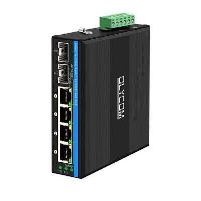 محول الشبكة الصناعية 2.5G 4 منافذ مع وصلات 10G غير مُدارة على أساس DIN Rail