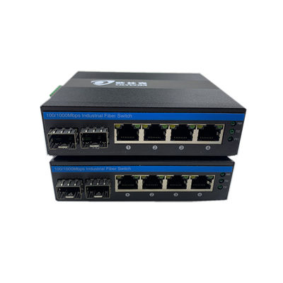 6 منفذات لتحويل Ethernet الصناعي شبكة جيجابيت 100/1000M SFP Fiber Unmanaged Realtek Chip