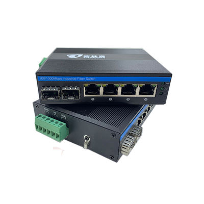 6 منفذات لتحويل Ethernet الصناعي شبكة جيجابيت 100/1000M SFP Fiber Unmanaged Realtek Chip