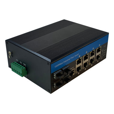 8 منفذ صناعي مدير PoE Switch 2.5G Fiber Din Rail 240W دعم إدارة PoE