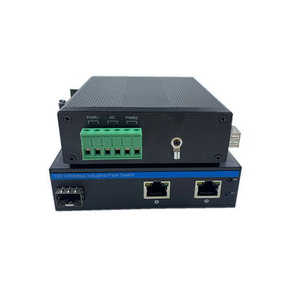 مفتاح الشبكة المتصلب 10/100Mbps الألياف الايثنر السريعة غير المدار IP40 DC12V DC24V