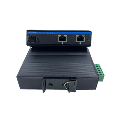 مفتاح الشبكة المتصلب 10/100Mbps الألياف الايثنر السريعة غير المدار IP40 DC12V DC24V