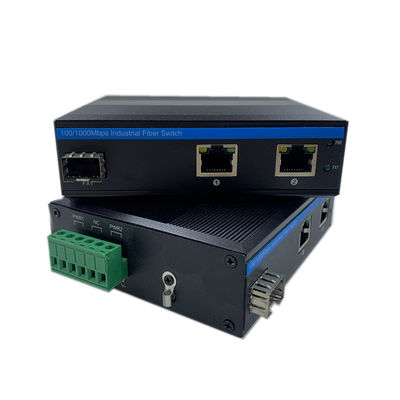 التبديل الشبكة الصناعية جيجابيت الألياف دين ريل 6KV زيادة ضخمة IP40 بدون مروحة غير مدير