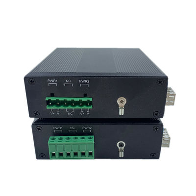 التبديل الشبكة الصناعية جيجابيت الألياف دين ريل 6KV زيادة ضخمة IP40 بدون مروحة غير مدير