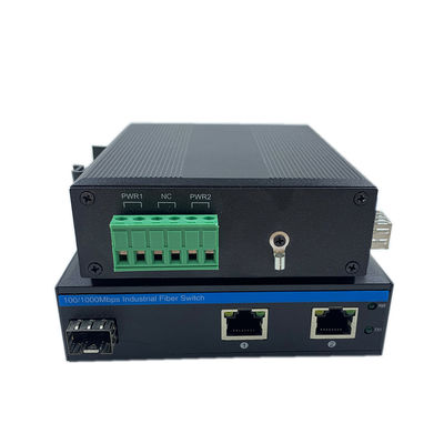 التبديل الشبكة الصناعية جيجابيت الألياف دين ريل 6KV زيادة ضخمة IP40 بدون مروحة غير مدير