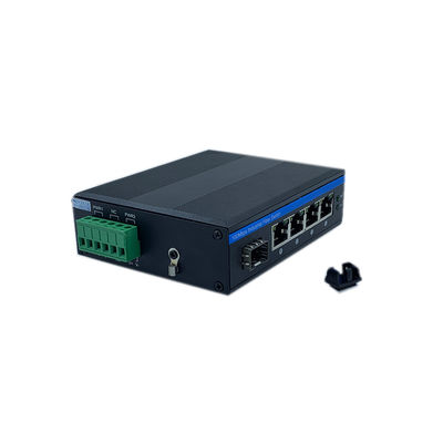 مفتاح POE الصناعي مع 1 منفذ SFP و 4 منافذ RJ45 لتركيب DIN Rail