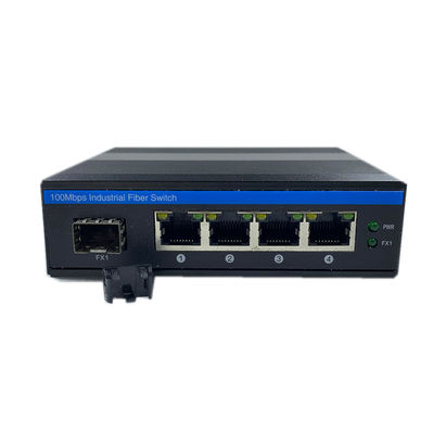 مفتاح POE الصناعي مع 1 منفذ SFP و 4 منافذ RJ45 لتركيب DIN Rail