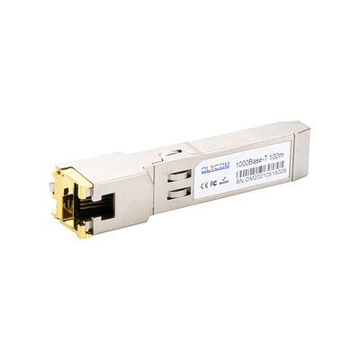 10/100 / 1000BASE-T RJ45 SFP وحدة الإرسال والاستقبال 100 متر فوق كابل Cat5 UTP قابل للتوصيل السريع